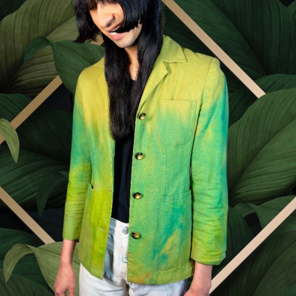 Dyed Linen Blazer Y2K Upcycled Party Jacket Cottage Summer Wear